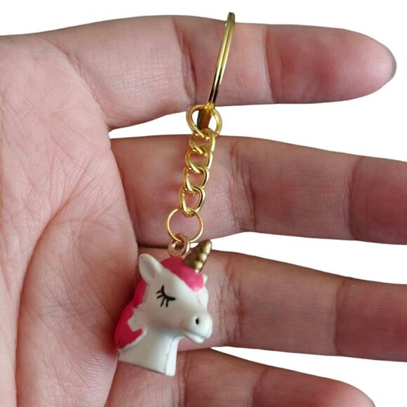 Mini Upcycled Unicorn Keychain - Picture 1 of 3